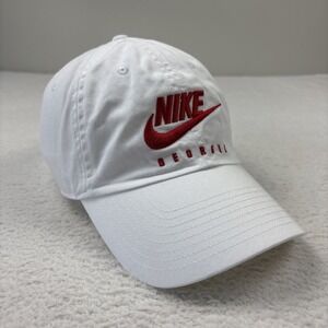 GEORGIA BULLDOGS x NIKE Adjustable Hat Heritage86 White/Red Cotton Low-Profile